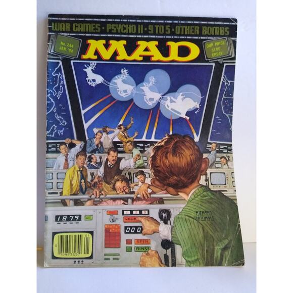 MAD #244 Mad Magazine War Games Psycho II Movie Satire Comic Book January 1984 - Picture 1 of 5